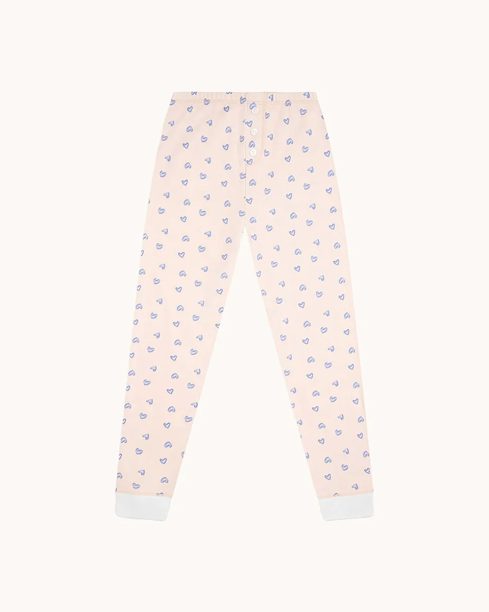 Children's Love Heart Pajamas in Pink