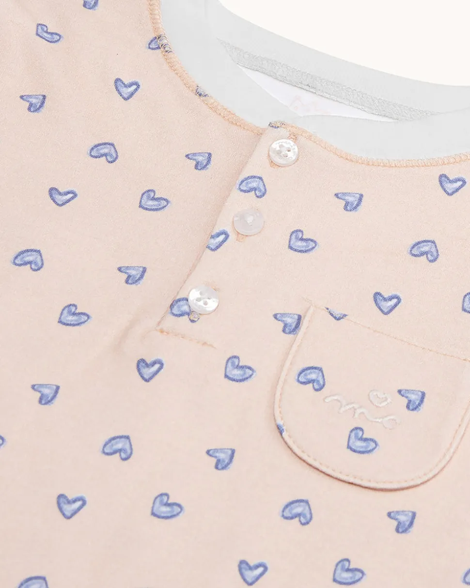 Children's Love Heart Pajamas in Pink