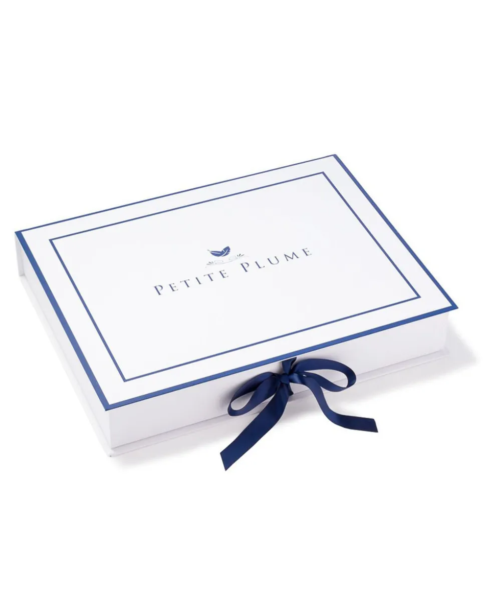 Children’s Navy Flannel Robe with White Piping