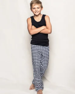 Children’s Navy Gingham Twill Pants
