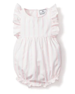 Children’s Pink and White Stripe Ruffled Romper