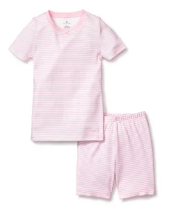 Children’s Pink Stripes Pima Cotton Snug Fit Short Set