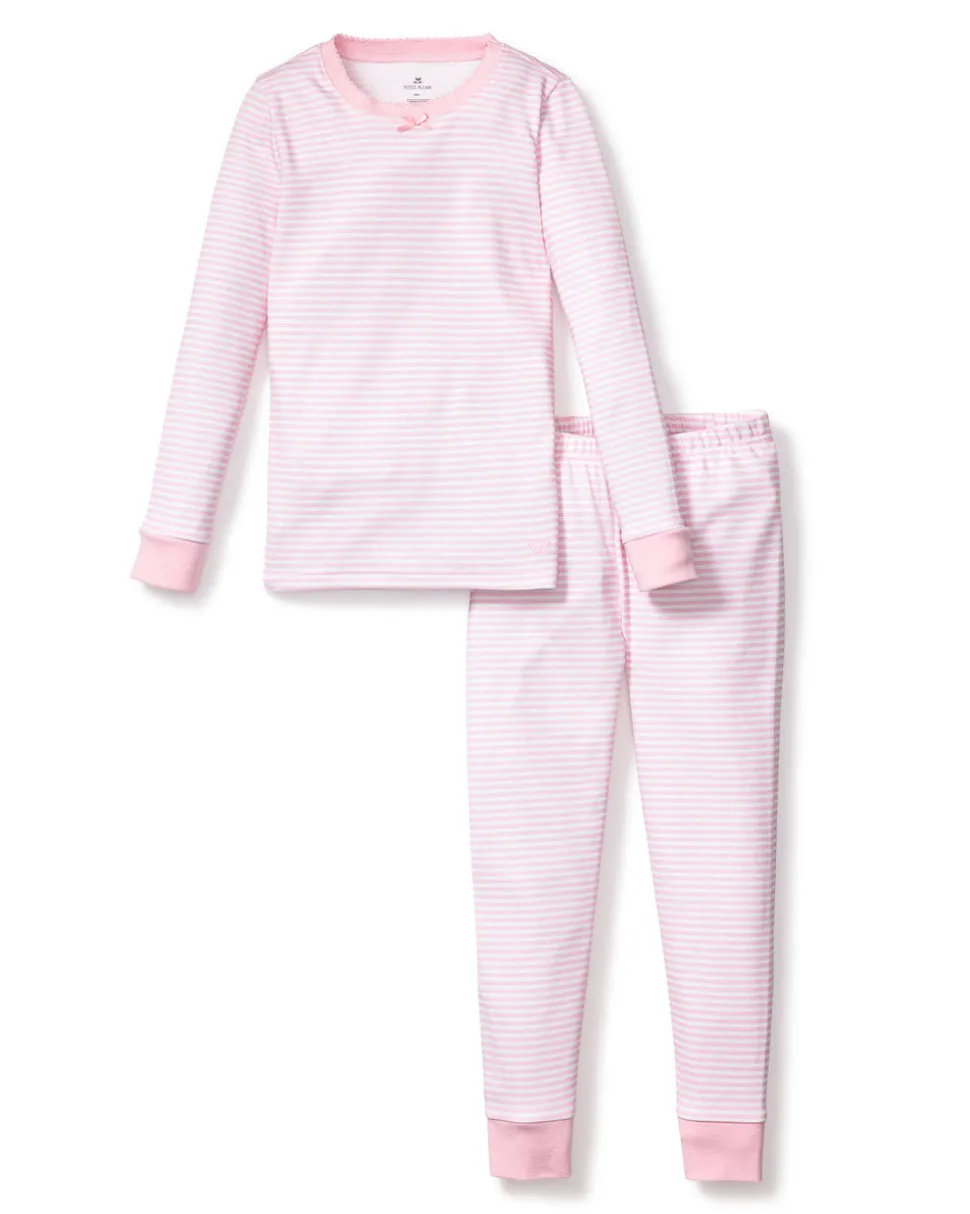 Children’s Pink Stripes Pima Snug Fit Pajama Set