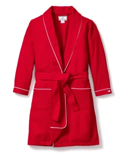 Children’s Red Flannel Robe with White Piping