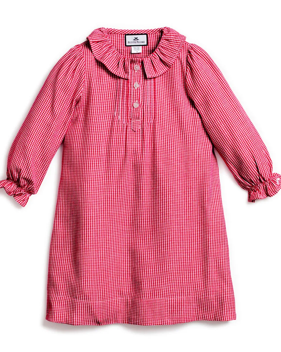 Children’s Red Mini Gingham Victoria Nightgown
