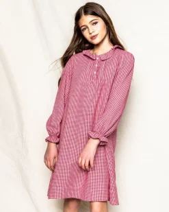 Children’s Red Mini Gingham Victoria Nightgown