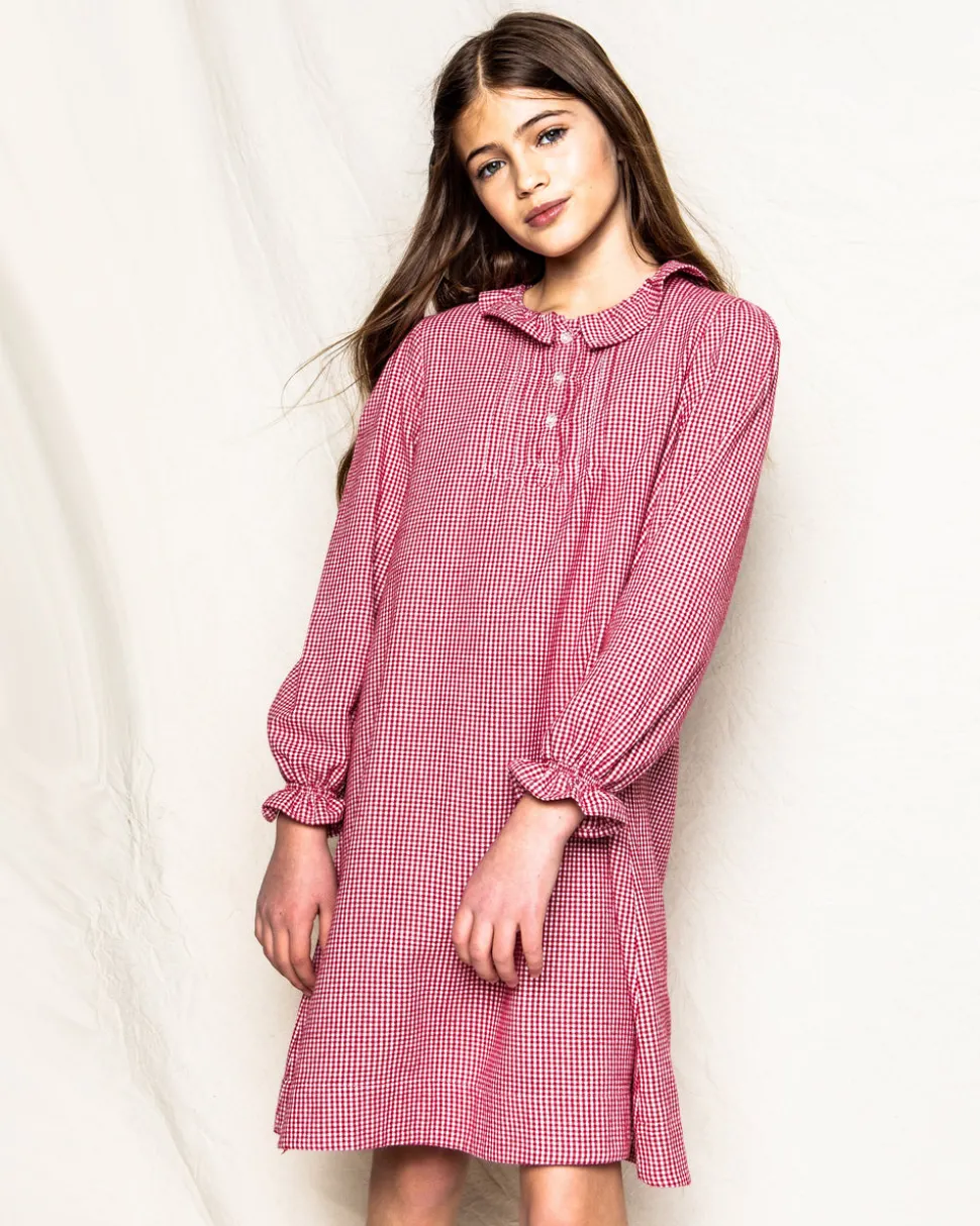 Children’s Red Mini Gingham Victoria Nightgown