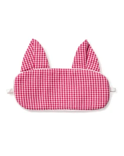 Children’s Red Mini-Gingham Kitty Sleep Mask