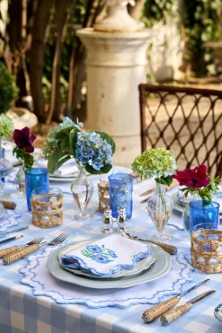 Chloe Gingham Tablecloth in Blue