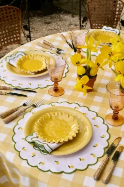 Chloe Gingham Tablecloth in Yellow