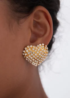 Christa Earrings in Crystal Antique Gold