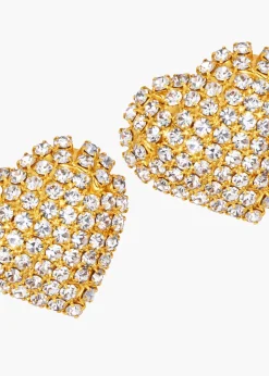 Christa Earrings in Crystal Antique Gold