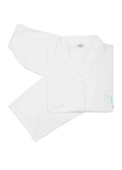 Christine White Cotton Long Sleeve Pajama Set