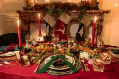 Christmas Green Velvet Napkin Bows, Set of 4