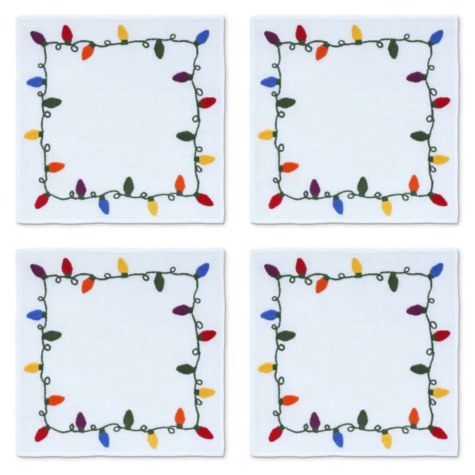 Christmas Lights Cocktail Napkins, Set of 4
