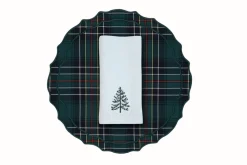 Christmas Tree Napkin and Tartan Vidro Placemat, Set of 2