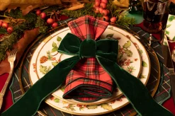 Christmas Tree Napkin and Tartan Vidro Placemat, Set of 2