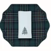 Christmas Tree Napkin and Tartan Stucco Placemat, Set of 2