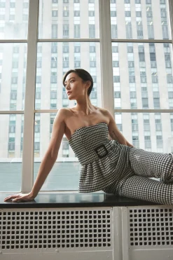 Christopher Pant in Houndstooth Black & White