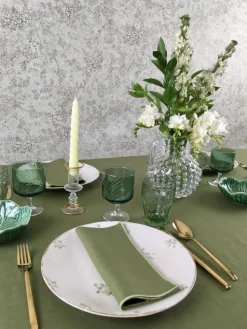 Cimen Napkin with Green Small Trim, Set of 4