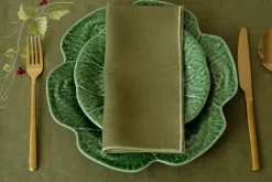 Cimen Napkin with Green Small Trim, Set of 4