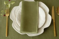 Cimen Napkin with Green Small Trim, Set of 4