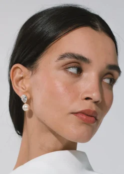 Cimone Earrings in Crystall & Antique Gold