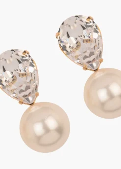 Cimone Earrings in Crystall & Antique Gold