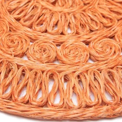 Circolo Abaca Round Placemat in Orange, Set of 4