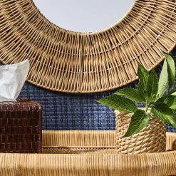 Circular Wicker Wall Mirror