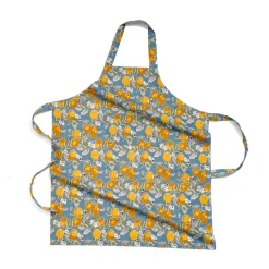 Citron Apron in Bleu & Yellow