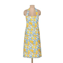 Citron Apron in Bleu & Yellow