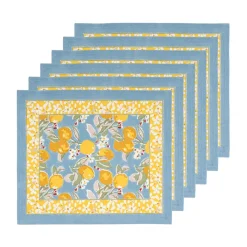 Citron Mats in Bleu & Yellow, Set of 6