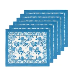 Citron Mats in Bleu, Set of 6