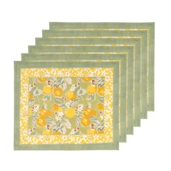 Citron Mats in Vert & Yellow, Set of 6