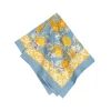 Citron Napkins in Bleu & Yellow, Set of 6