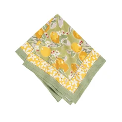 Citron Napkins in Vert & Yellow, Set of 6
