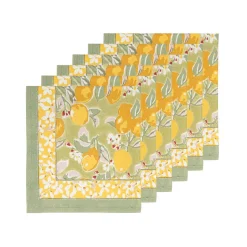 Citron Napkins in Vert & Yellow, Set of 6