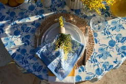 Citron Tablecloth in Bleu
