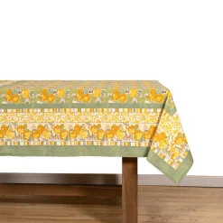 Citron Tablecloth in Vert & Yellow