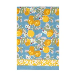 Citron Tea Towels in Bleu & Yellow, Set of 3