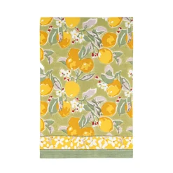 Citron Tea Towels in Vert & Yellow, Set of 3