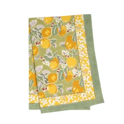 Citron Tea Towels in Vert & Yellow, Set of 3