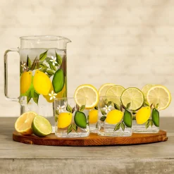Citrus Jug with Set of 6 Tumblers