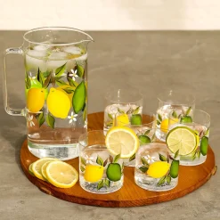 Citrus Jug with Set of 6 Tumblers