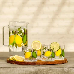 Citrus Jug with Set of 6 Tumblers