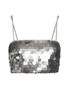 Ciudad De Luz Top In Silver Paillete