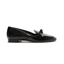 Clarita Belgian Crocco Loafer in Black