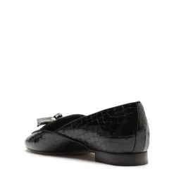 Clarita Belgian Crocco Loafer in Black