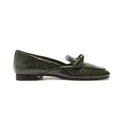 Clarita Belgian Crocco Loafer in Sage Leaf